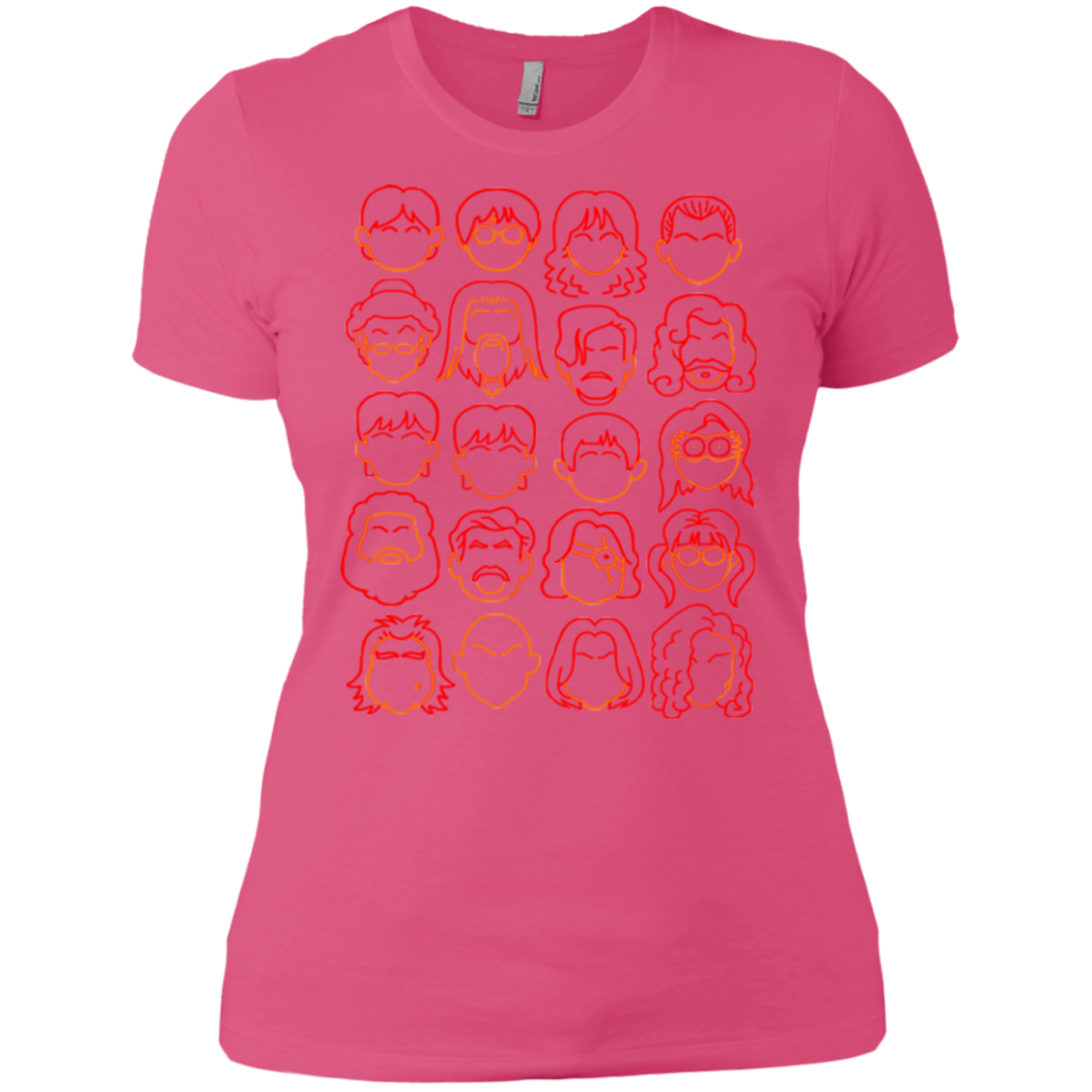 T-Shirts Hot Pink / X-Small Harry Potter line heads Women's Premium T-Shirt