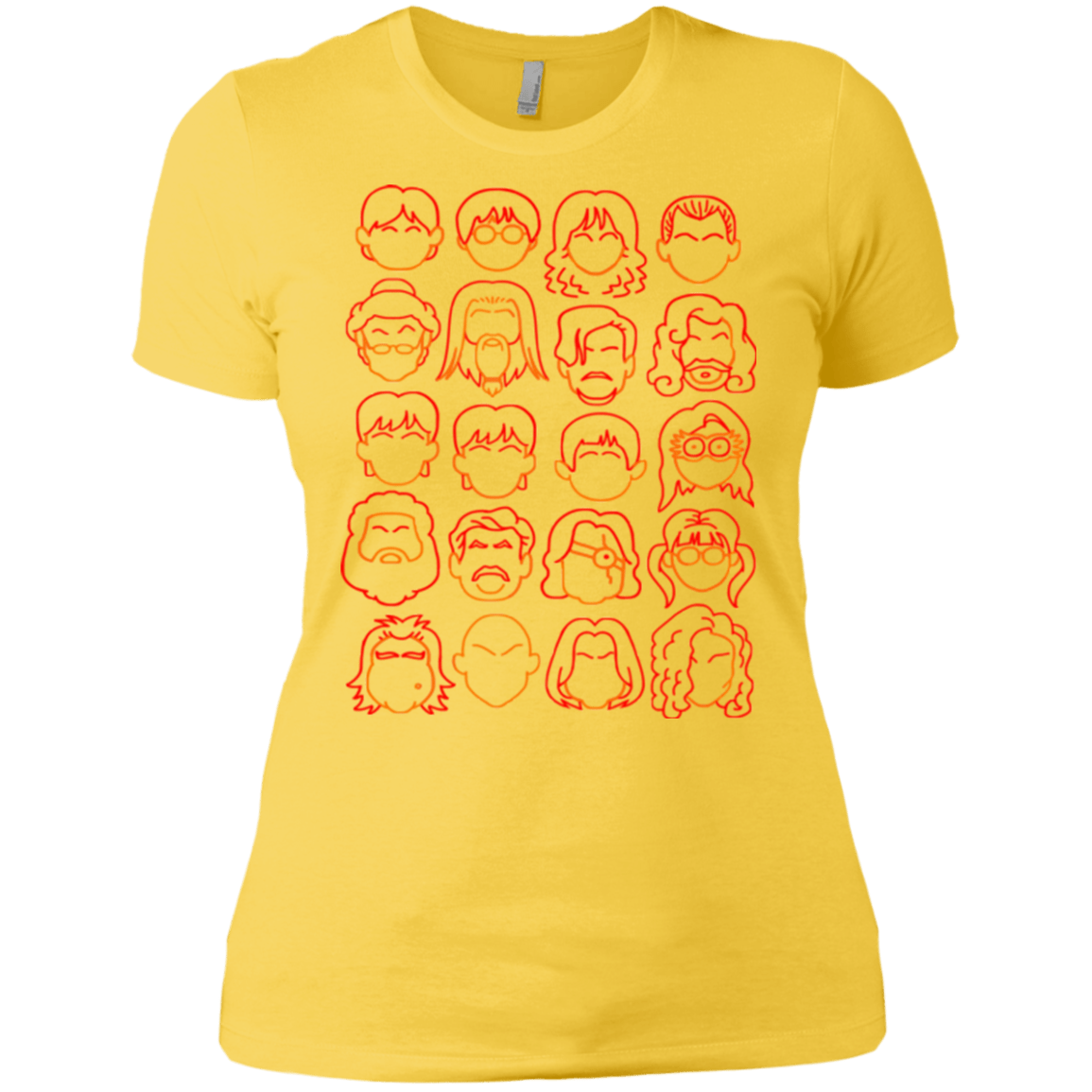 T-Shirts Vibrant Yellow / X-Small Harry Potter line heads Women's Premium T-Shirt