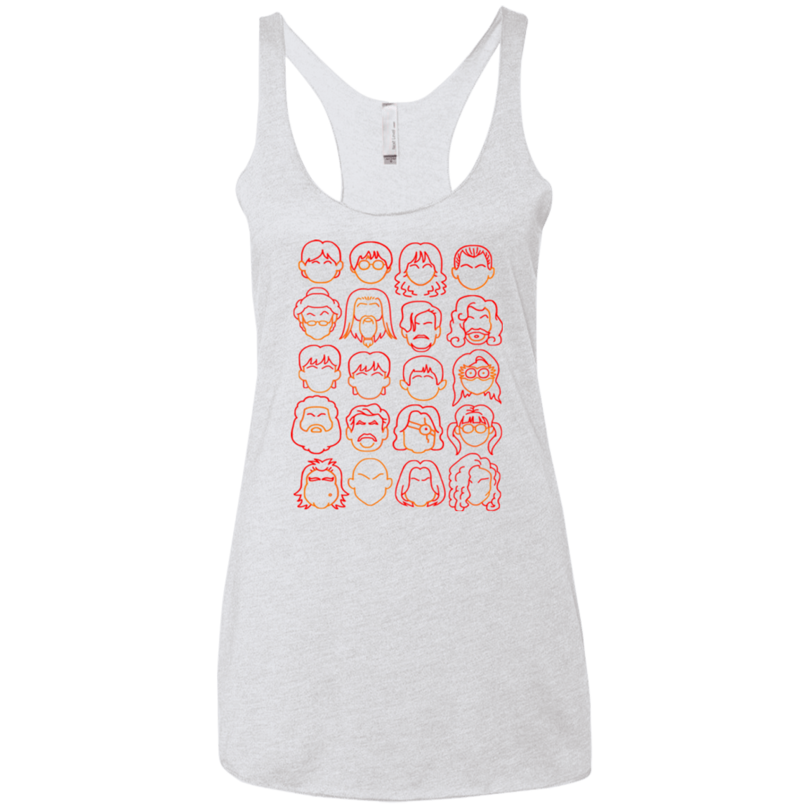T-Shirts Heather White / X-Small Harry Potter line heads Women's Triblend Racerback Tank