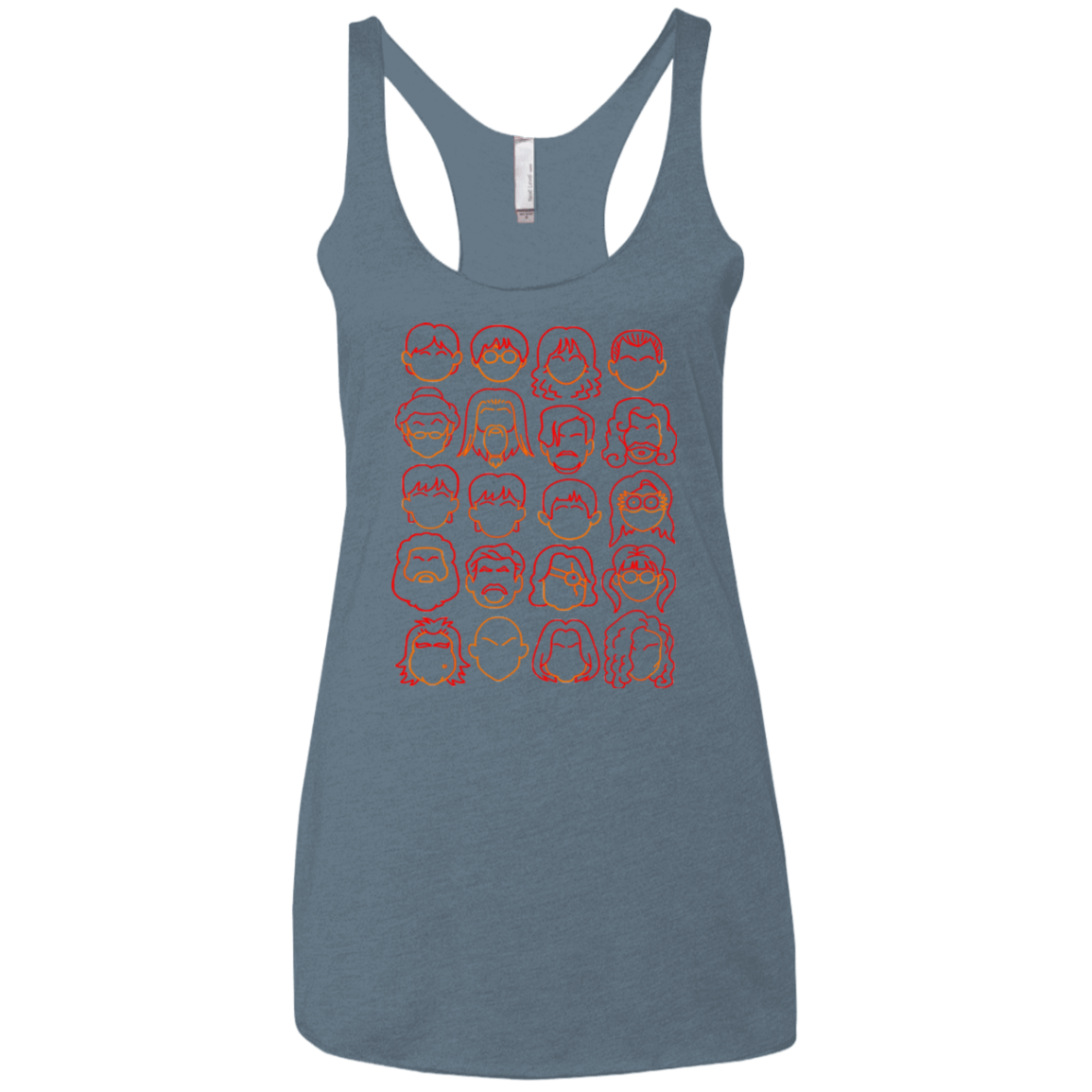 T-Shirts Indigo / X-Small Harry Potter line heads Women's Triblend Racerback Tank