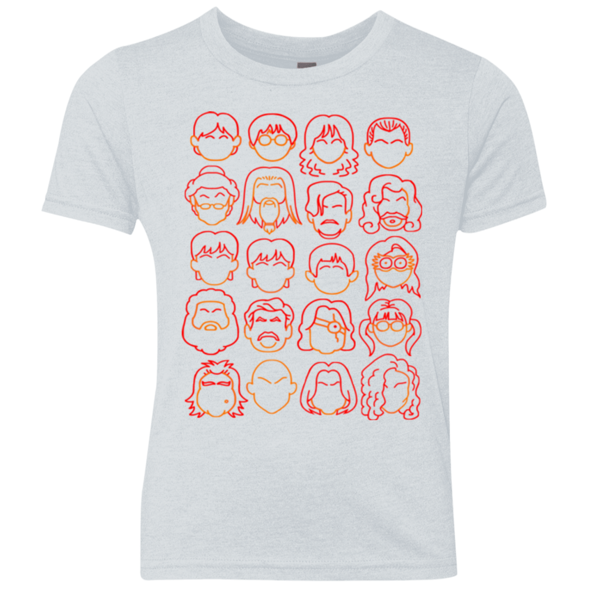 T-Shirts Heather White / YXS Harry Potter line heads Youth Triblend T-Shirt