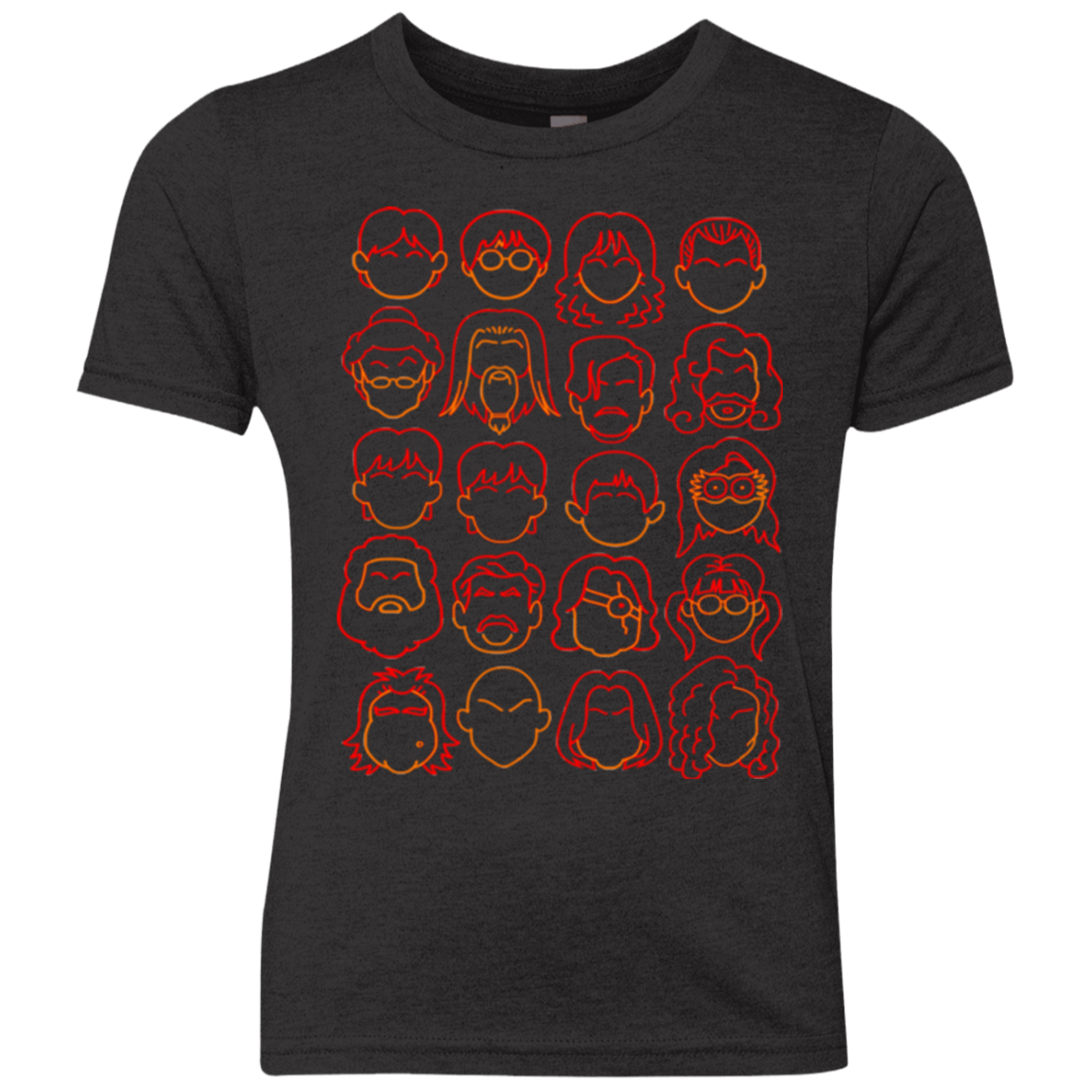 T-Shirts Vintage Black / YXS Harry Potter line heads Youth Triblend T-Shirt