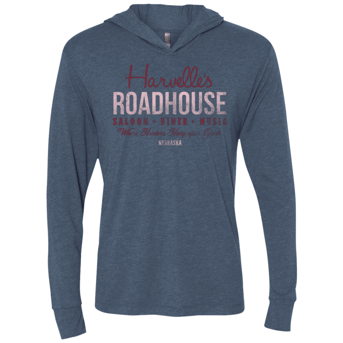 T-Shirts Indigo / X-Small Harvelle's Roadhouse Triblend Long Sleeve Hoodie Tee