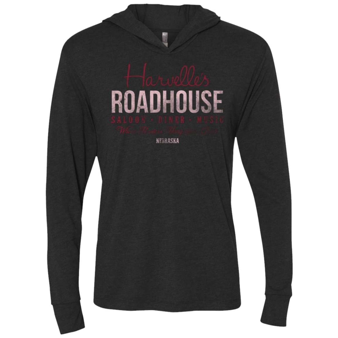 T-Shirts Vintage Black / X-Small Harvelle's Roadhouse Triblend Long Sleeve Hoodie Tee
