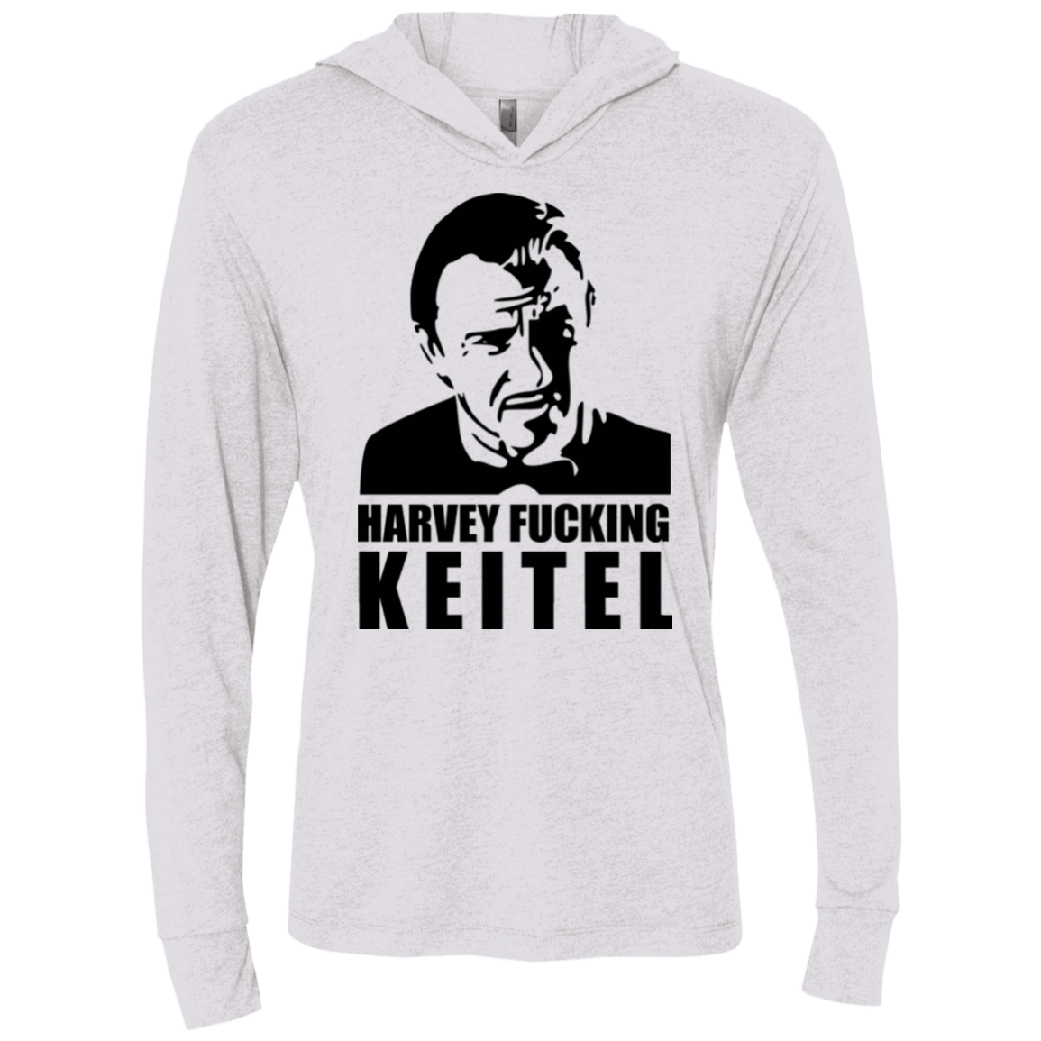 T-Shirts Heather White / X-Small Harvey fucking Keitel Triblend Long Sleeve Hoodie Tee