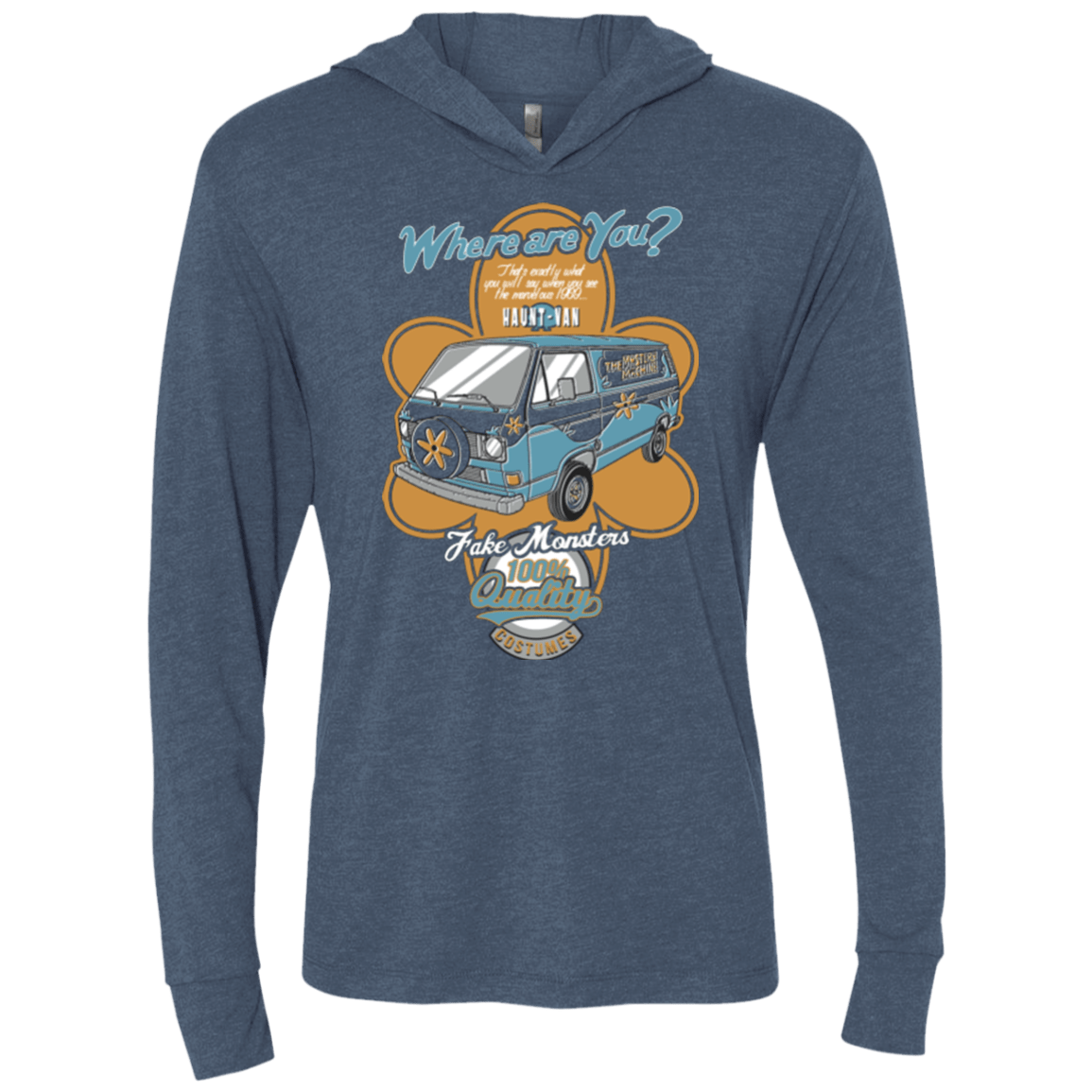 T-Shirts Indigo / X-Small Haunt Van Triblend Long Sleeve Hoodie Tee