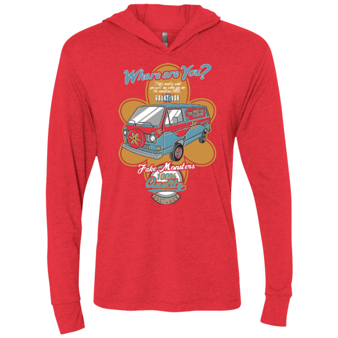 T-Shirts Vintage Red / X-Small Haunt Van Triblend Long Sleeve Hoodie Tee