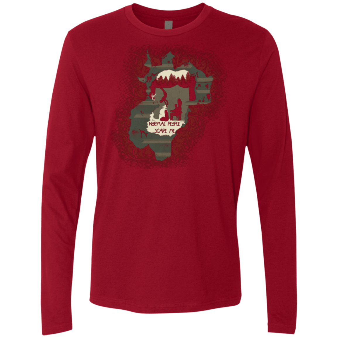 T-Shirts Cardinal / Small Haunted House Men's Premium Long Sleeve