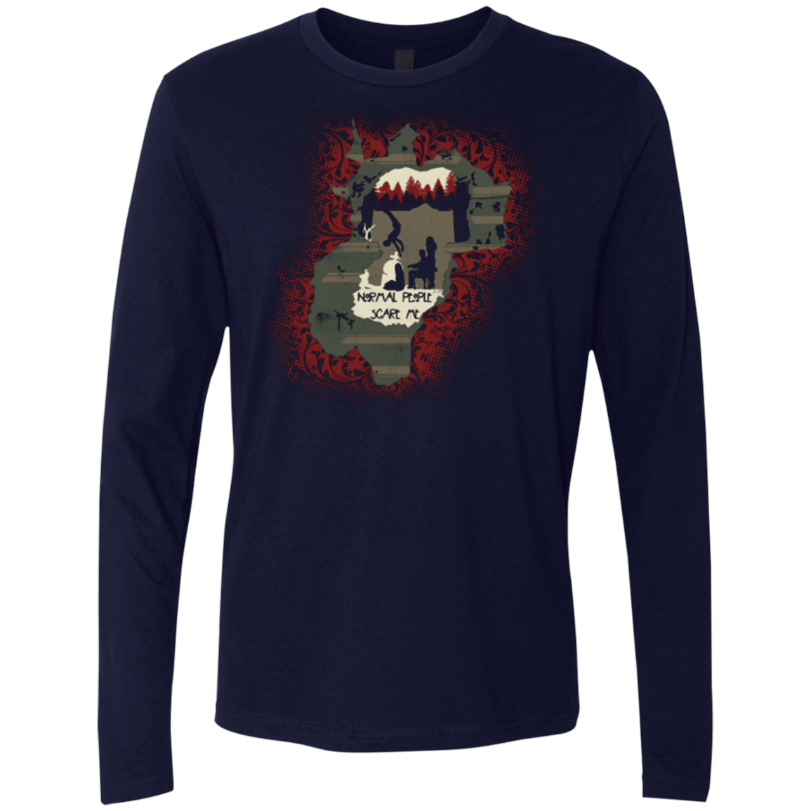 T-Shirts Midnight Navy / Small Haunted House Men's Premium Long Sleeve