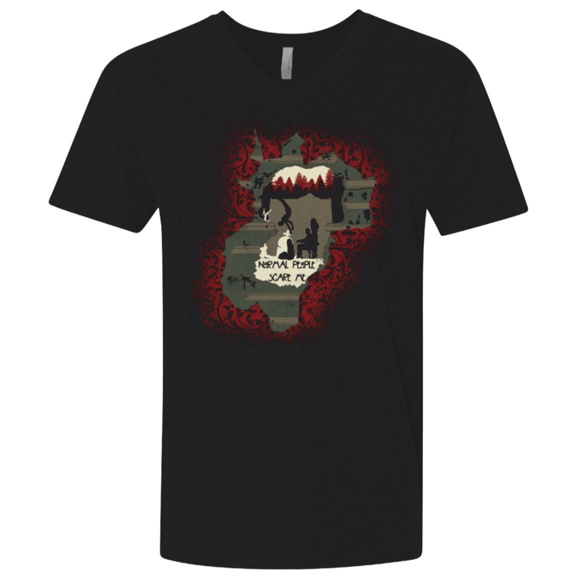 T-Shirts Black / X-Small Haunted House Men's Premium V-Neck