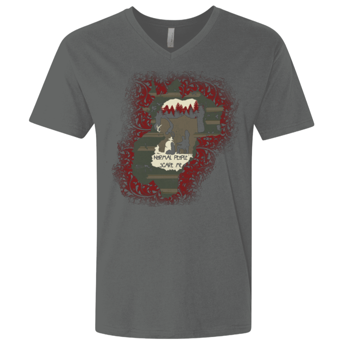 T-Shirts Heavy Metal / X-Small Haunted House Men's Premium V-Neck