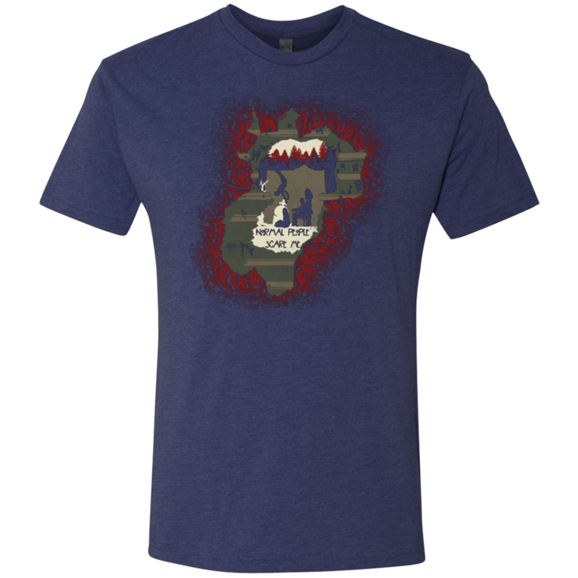 T-Shirts Vintage Navy / Small Haunted House Men's Triblend T-Shirt