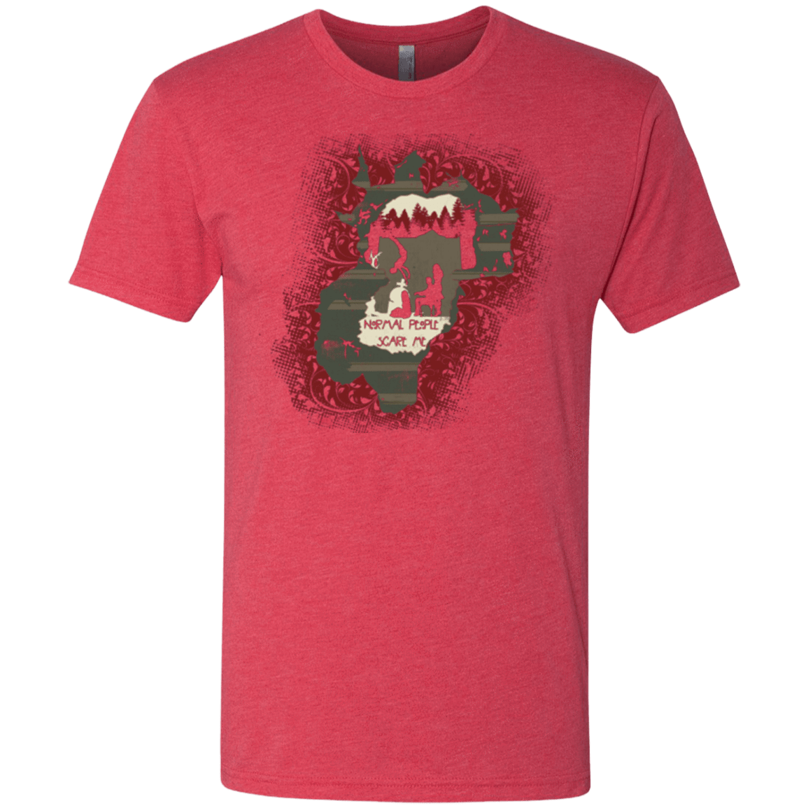 T-Shirts Vintage Red / Small Haunted House Men's Triblend T-Shirt