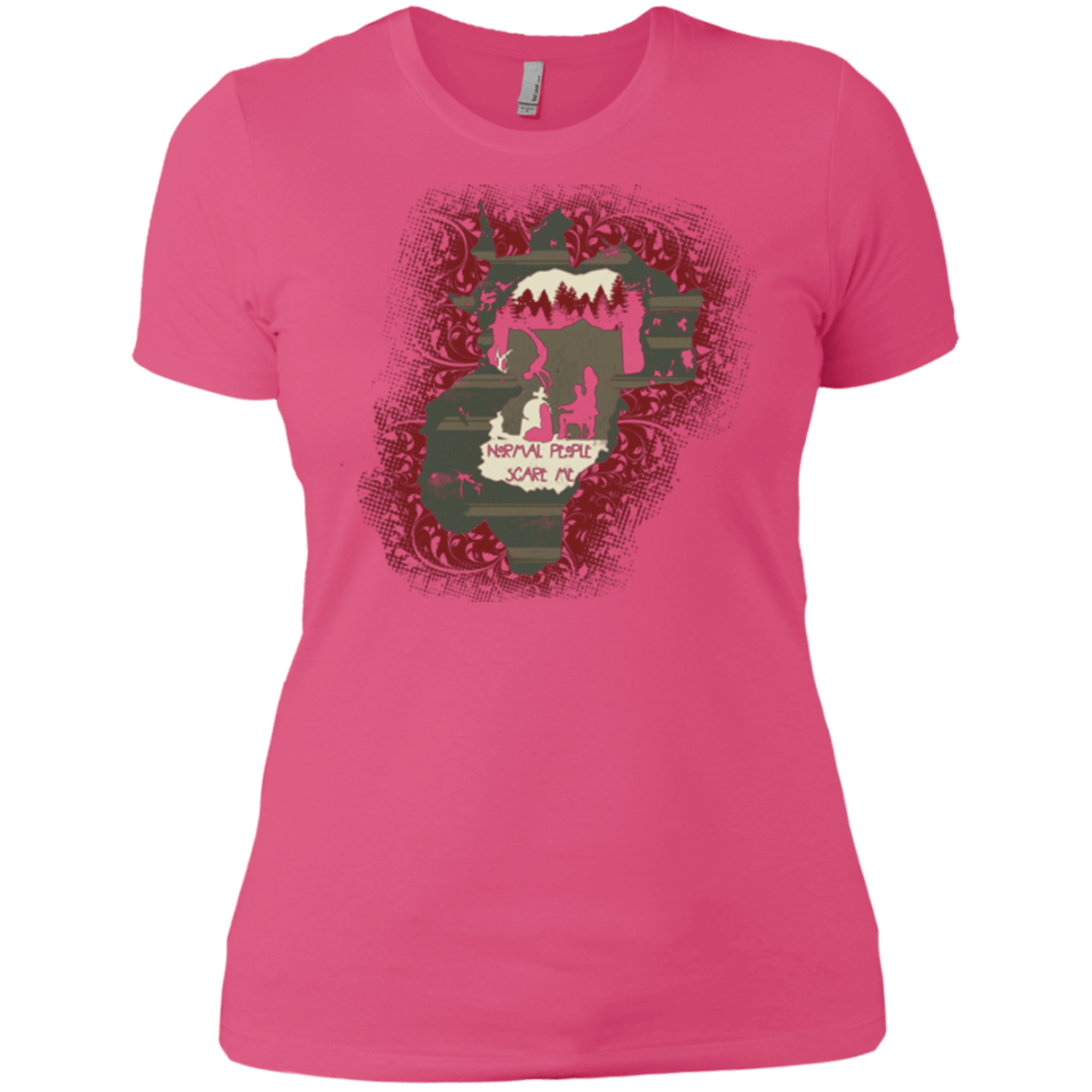 T-Shirts Hot Pink / X-Small Haunted House Women's Premium T-Shirt