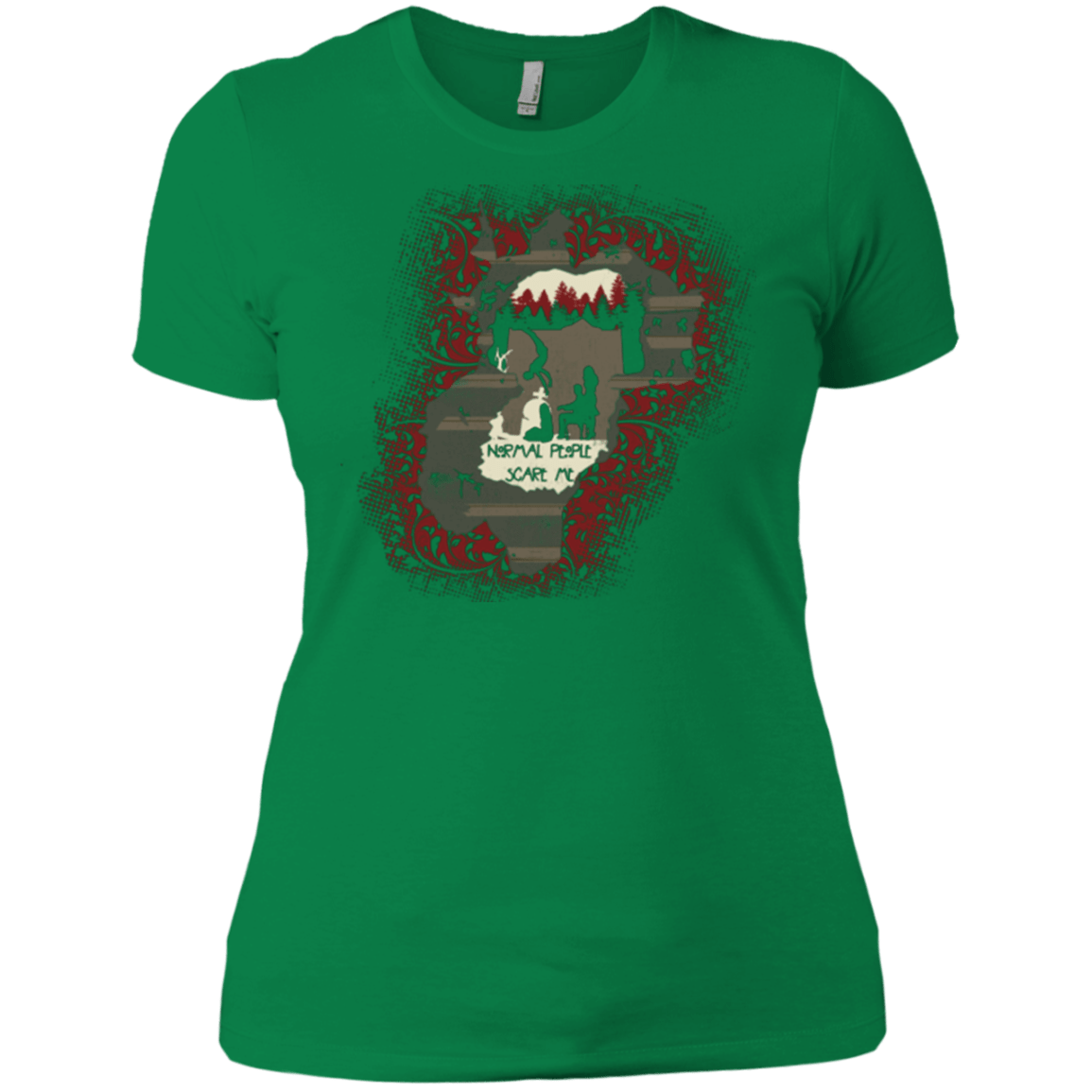 T-Shirts Kelly Green / X-Small Haunted House Women's Premium T-Shirt