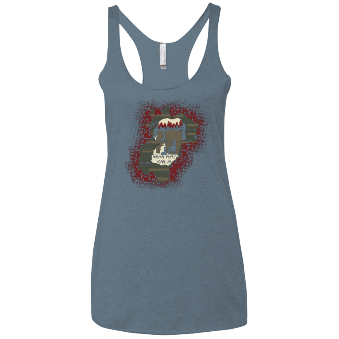 T-Shirts Indigo / X-Small Haunted House Women's Triblend Racerback Tank