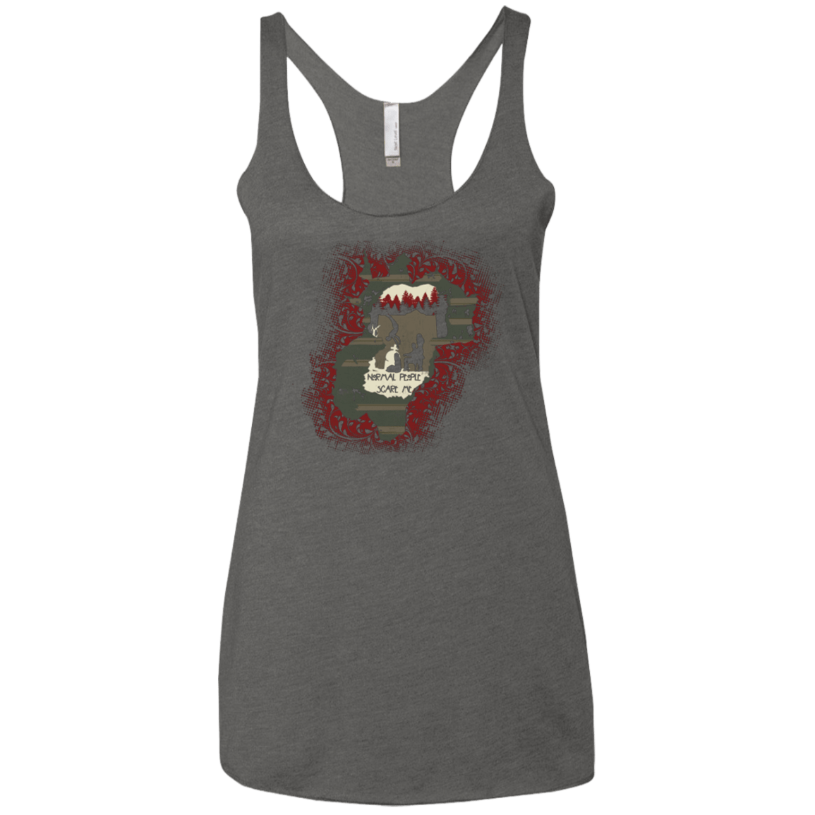 T-Shirts Premium Heather / X-Small Haunted House Women's Triblend Racerback Tank