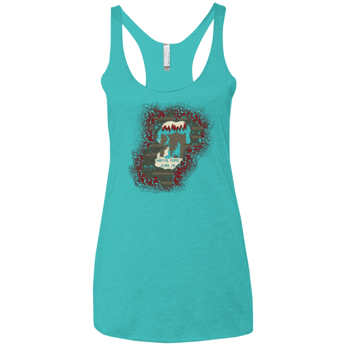 T-Shirts Tahiti Blue / X-Small Haunted House Women's Triblend Racerback Tank