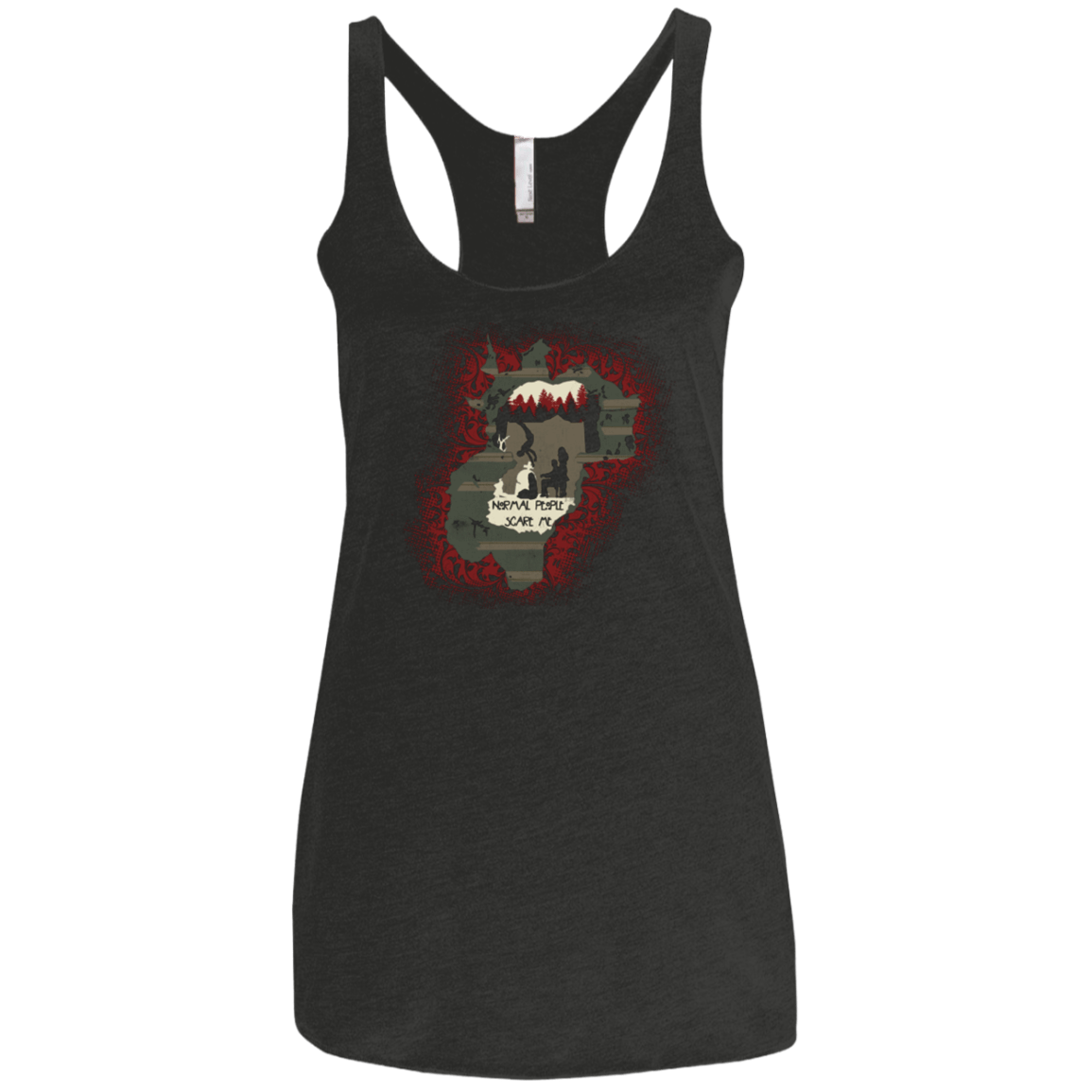 T-Shirts Vintage Black / X-Small Haunted House Women's Triblend Racerback Tank