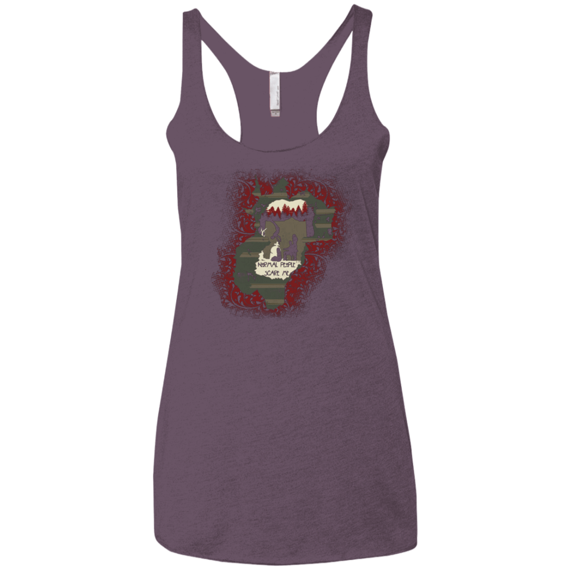 T-Shirts Vintage Purple / X-Small Haunted House Women's Triblend Racerback Tank
