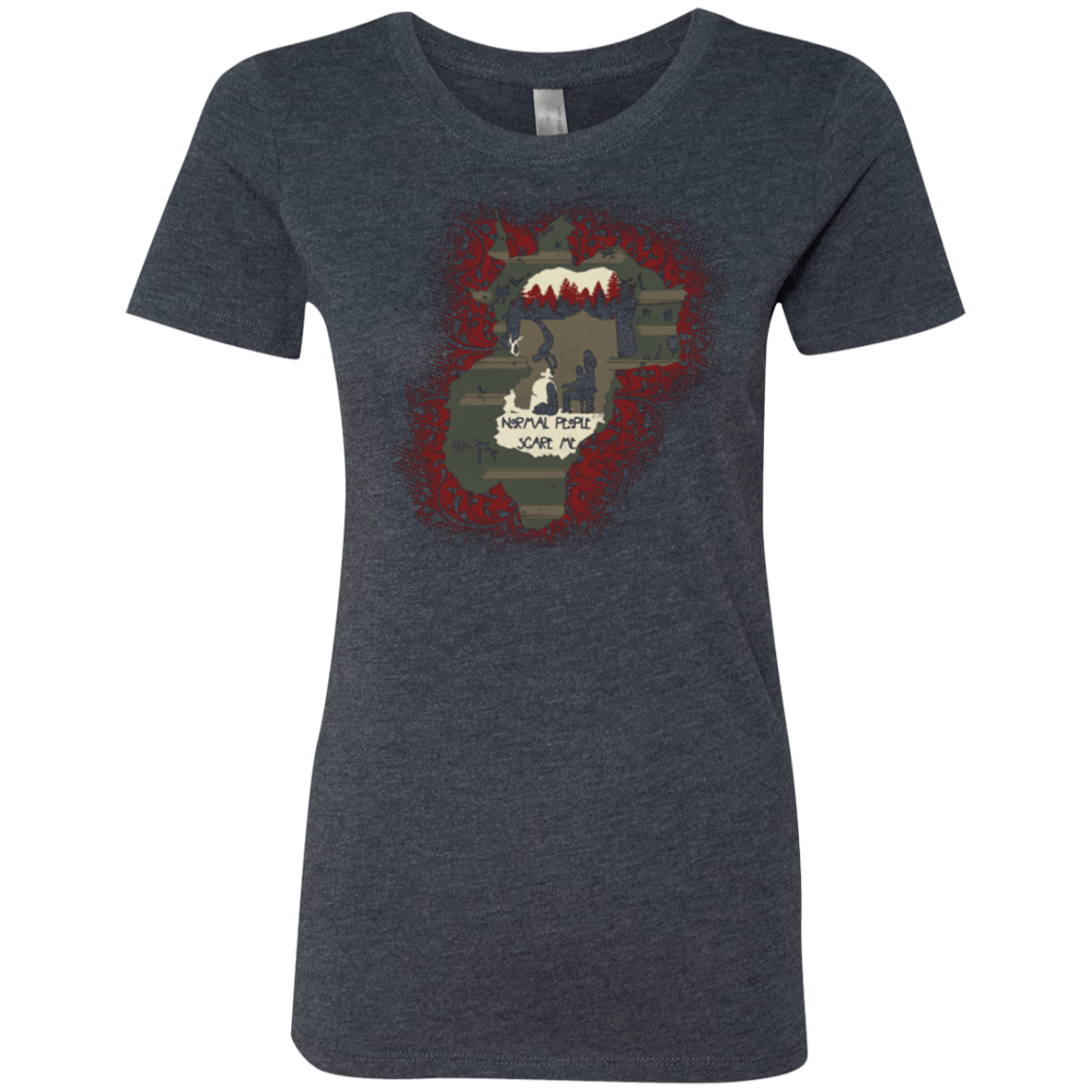 T-Shirts Vintage Navy / Small Haunted House Women's Triblend T-Shirt