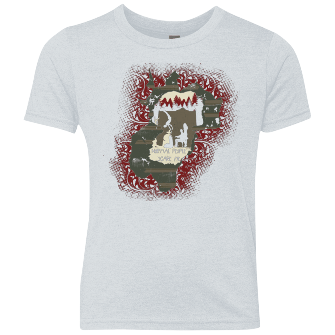 T-Shirts Heather White / YXS Haunted House Youth Triblend T-Shirt