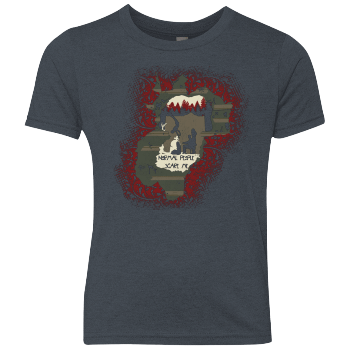 T-Shirts Vintage Navy / YXS Haunted House Youth Triblend T-Shirt