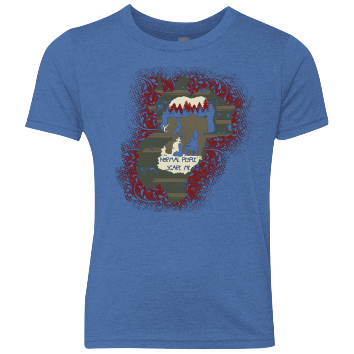 T-Shirts Vintage Royal / YXS Haunted House Youth Triblend T-Shirt