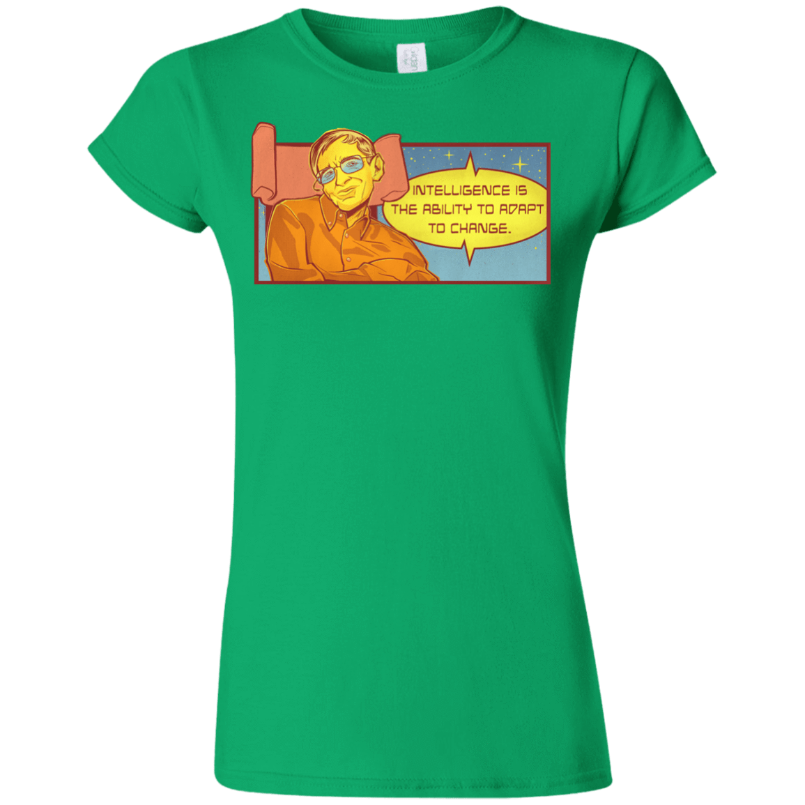 T-Shirts Irish Green / S HAWKING intelligance Junior Slimmer-Fit T-Shirt