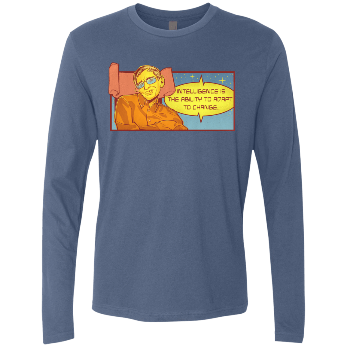 T-Shirts Indigo / S HAWKING intelligance Men's Premium Long Sleeve