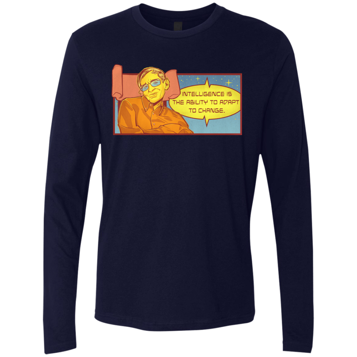 T-Shirts Midnight Navy / S HAWKING intelligance Men's Premium Long Sleeve