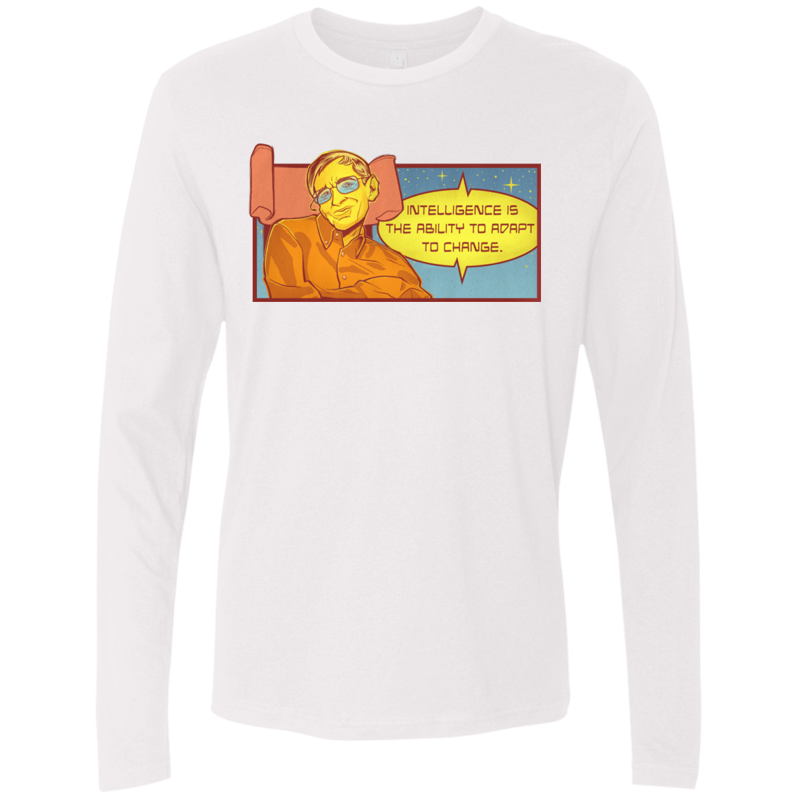 T-Shirts White / S HAWKING intelligance Men's Premium Long Sleeve