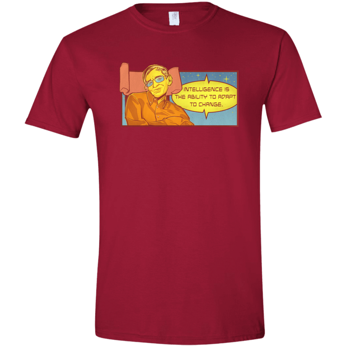 T-Shirts Cardinal Red / S HAWKING intelligance Men's Semi-Fitted Softstyle