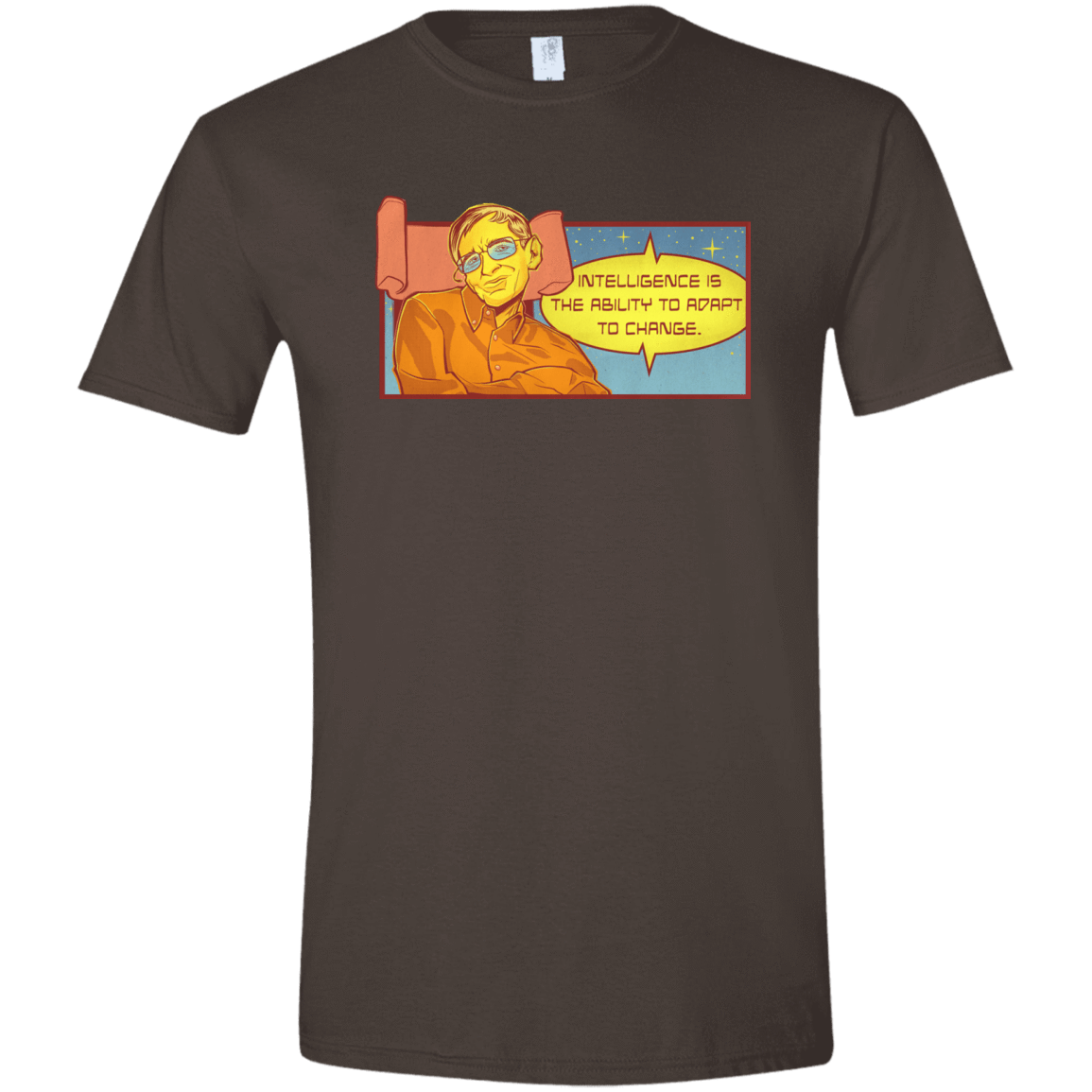 T-Shirts Dark Chocolate / S HAWKING intelligance Men's Semi-Fitted Softstyle