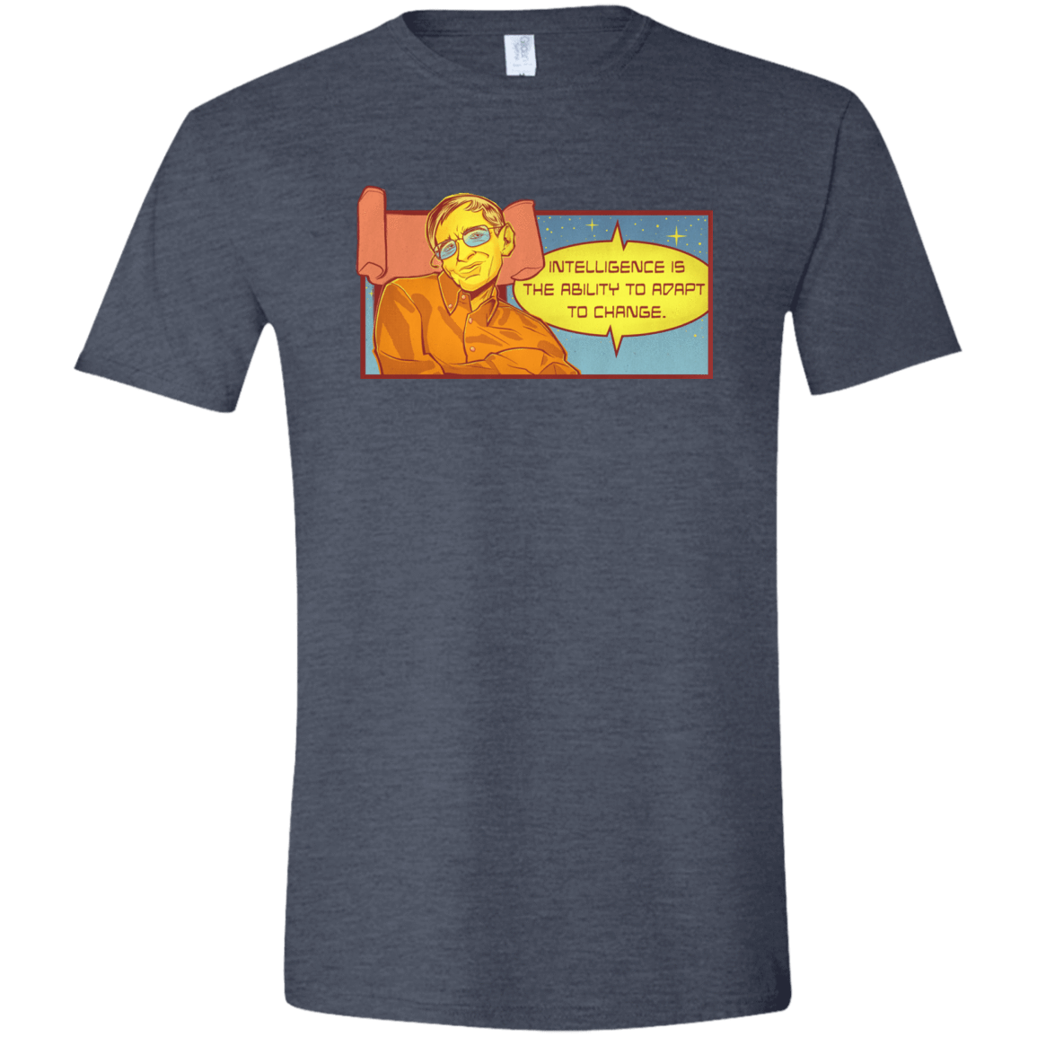 T-Shirts Heather Navy / S HAWKING intelligance Men's Semi-Fitted Softstyle