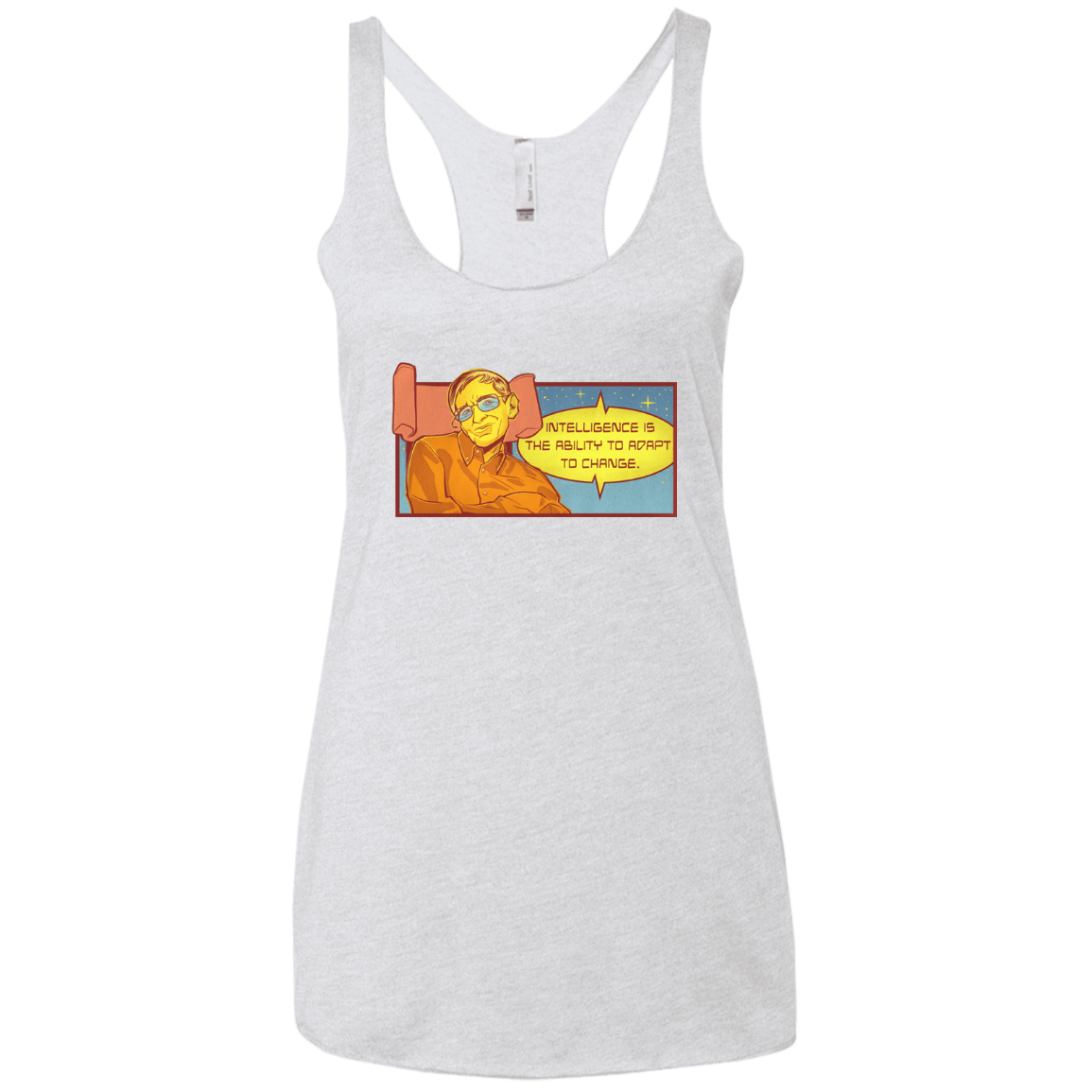 T-Shirts Heather White / X-Small HAWKING intelligance Women's Triblend Racerback Tank