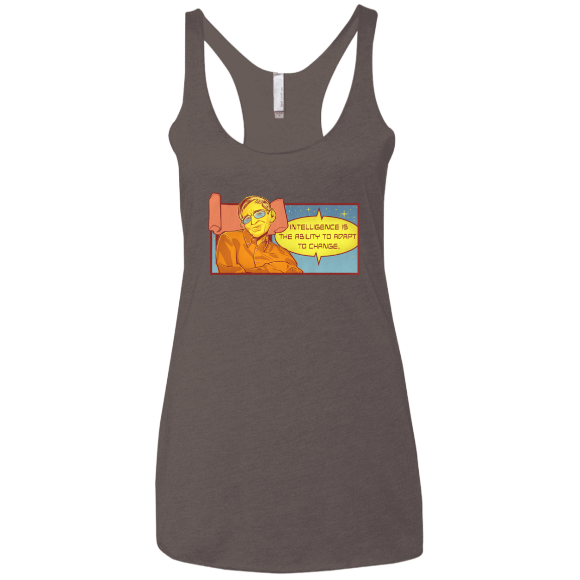 T-Shirts Macchiato / X-Small HAWKING intelligance Women's Triblend Racerback Tank