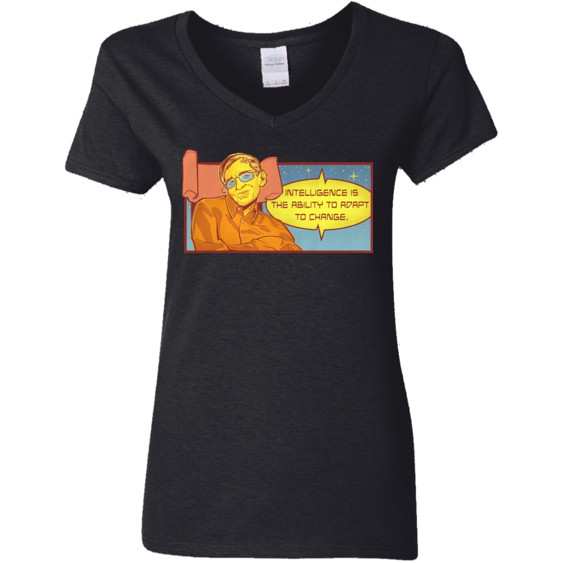 T-Shirts Black / S HAWKING intelligance Women's V-Neck T-Shirt