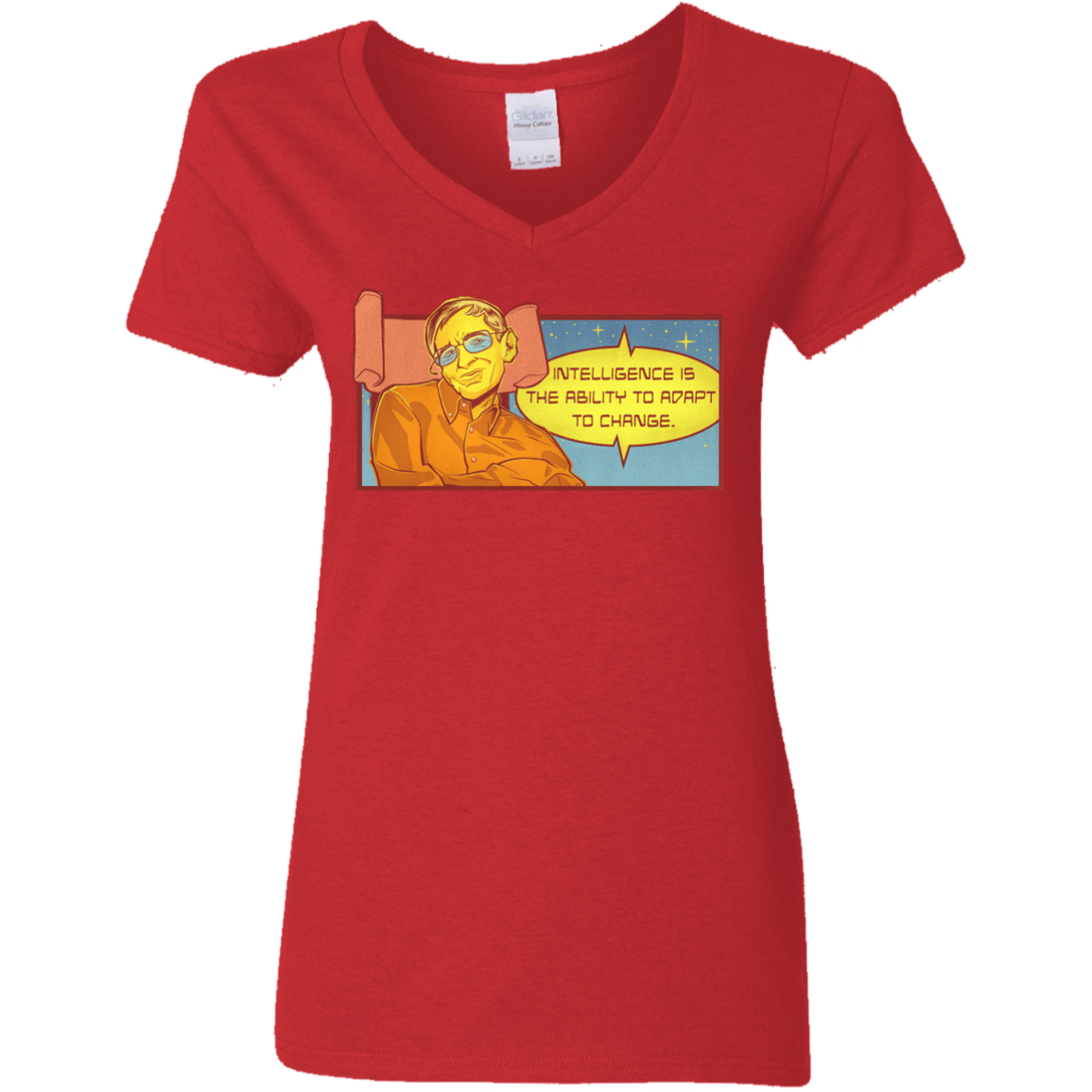 T-Shirts Red / S HAWKING intelligance Women's V-Neck T-Shirt