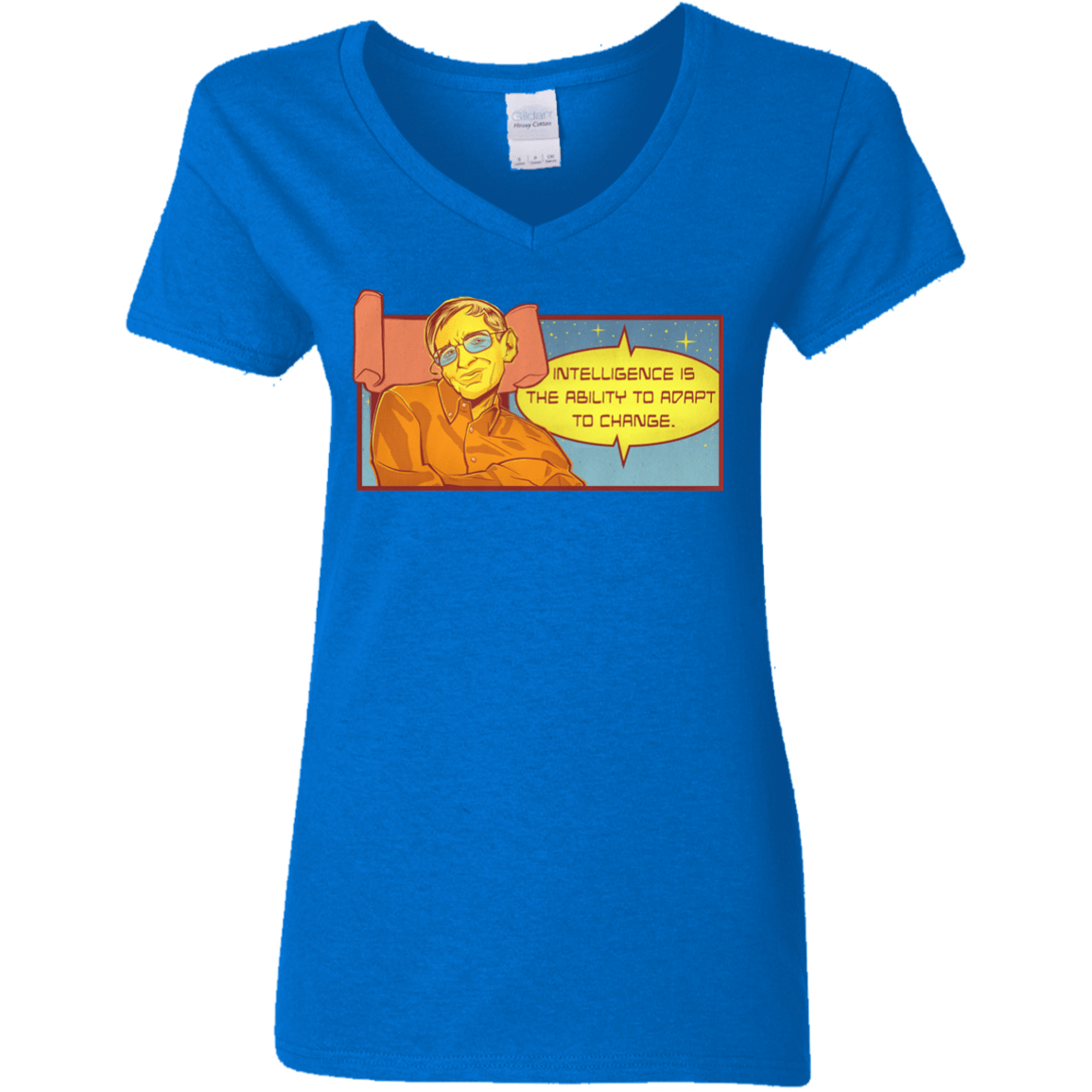 T-Shirts Royal / S HAWKING intelligance Women's V-Neck T-Shirt