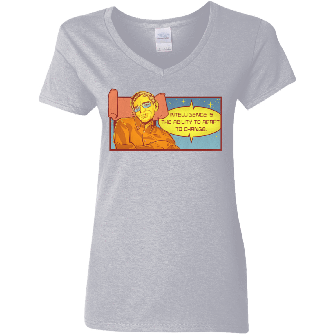 T-Shirts Sport Grey / S HAWKING intelligance Women's V-Neck T-Shirt