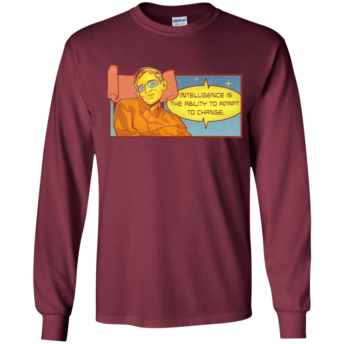 T-Shirts Maroon / YS HAWKING intelligance Youth Long Sleeve T-Shirt