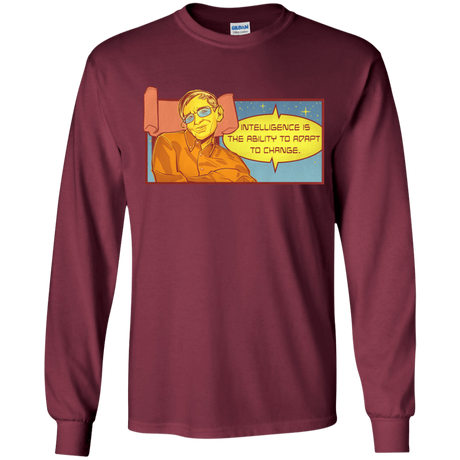 T-Shirts Maroon / YS HAWKING intelligance Youth Long Sleeve T-Shirt