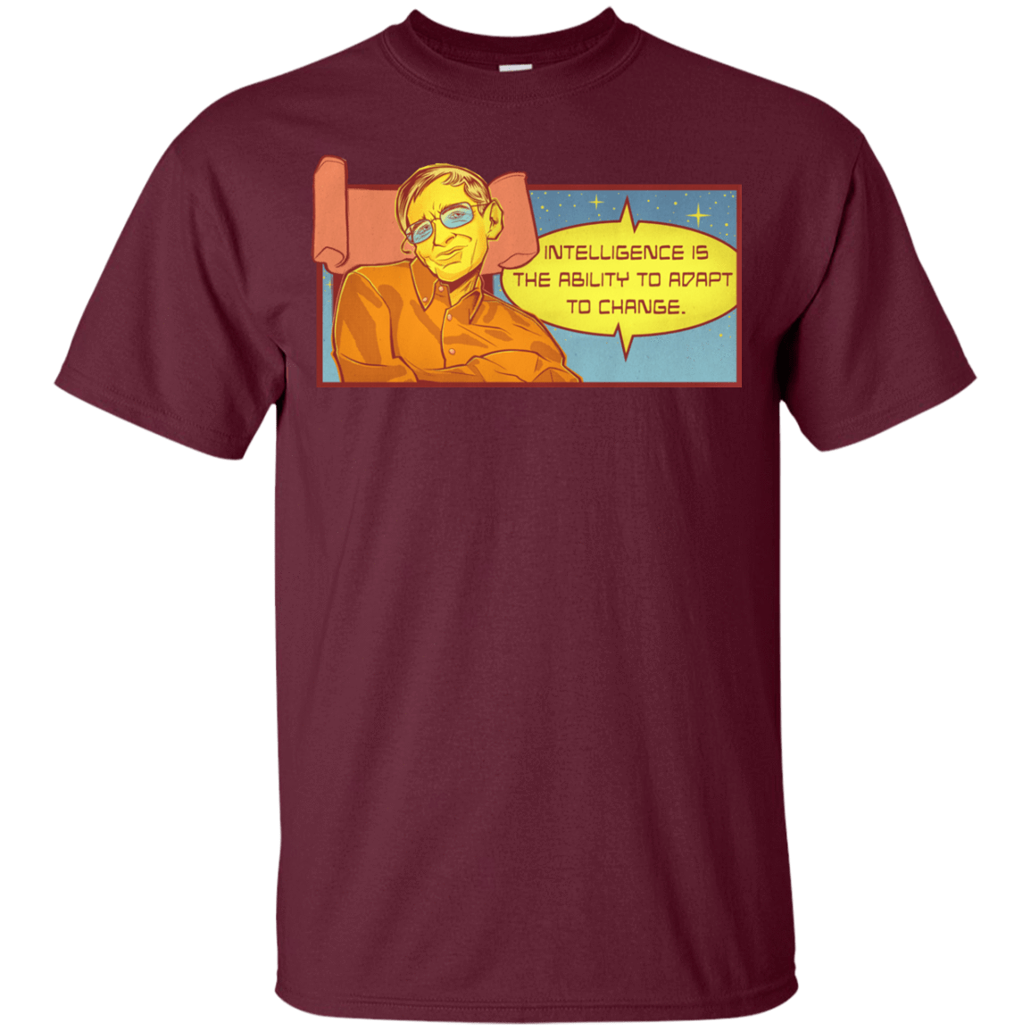 T-Shirts Maroon / YXS HAWKING intelligance Youth T-Shirt