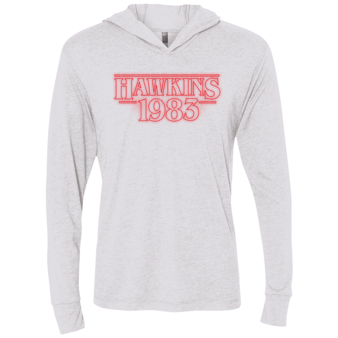 T-Shirts Heather White / X-Small Hawkins 83 Triblend Long Sleeve Hoodie Tee