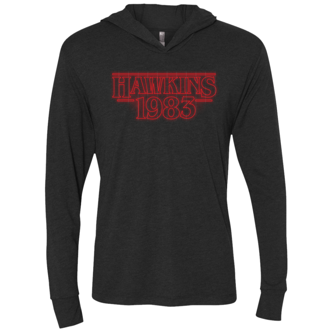 Hawkins 83 Triblend Long Sleeve Hoodie Tee