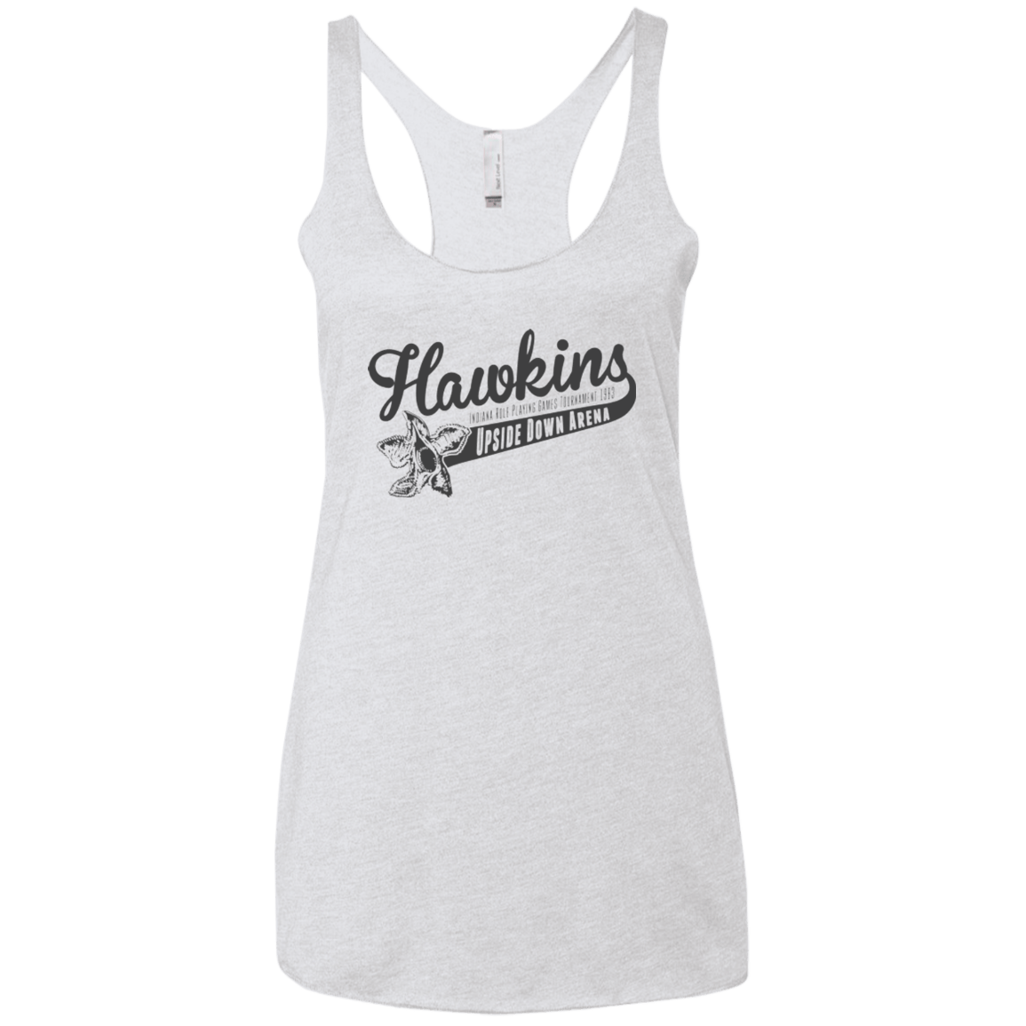 T-Shirts Heather White / X-Small Hawkins Role Playing Tournament Women's Triblend Racerback Tank