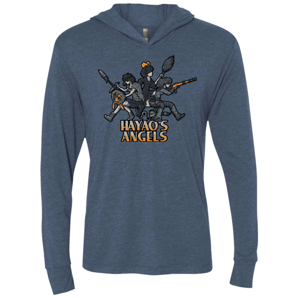 T-Shirts Indigo / X-Small HAYAOS-ANGELS Triblend Long Sleeve Hoodie Tee