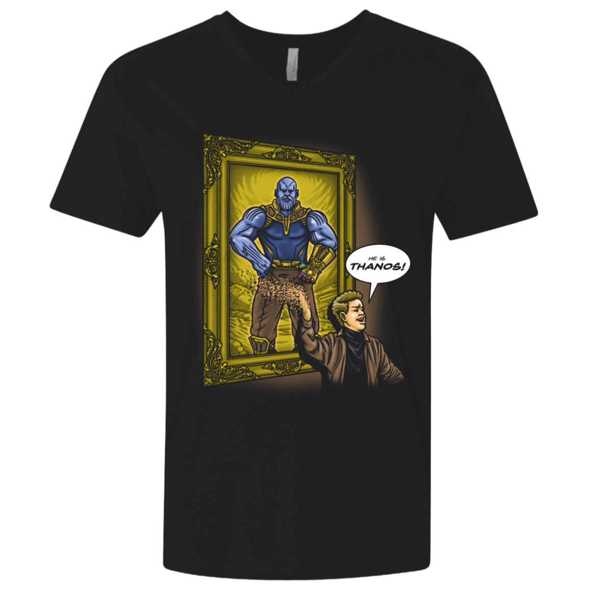 T-Shirts Black / X-Small He is Thanos Men's Premium V-Neck
