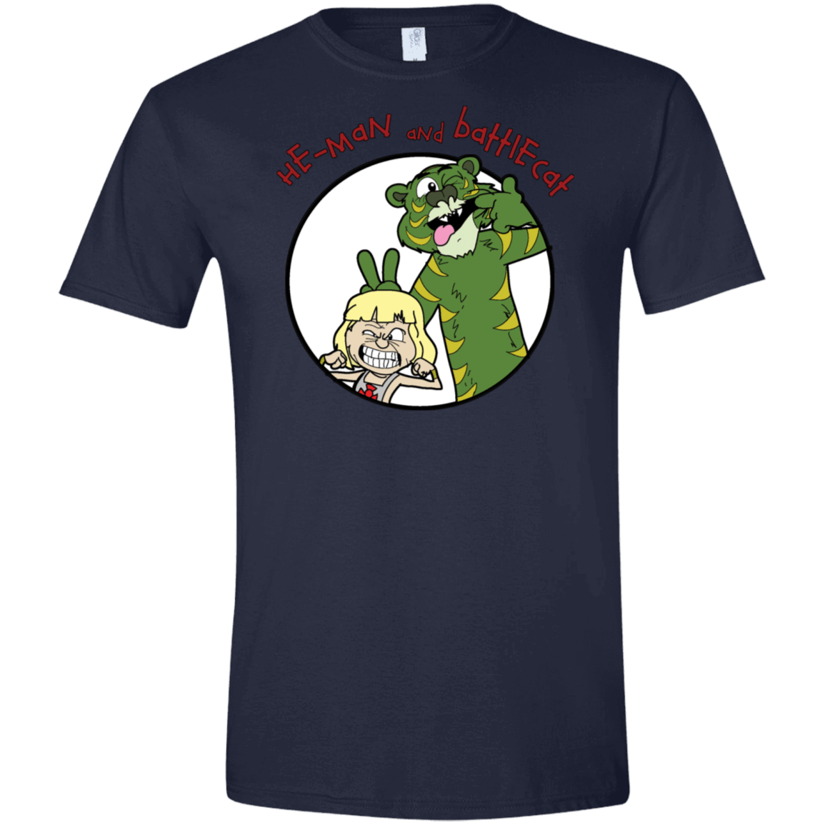 T-Shirts Navy / X-Small He Man and Battlecat Men's Semi-Fitted Softstyle